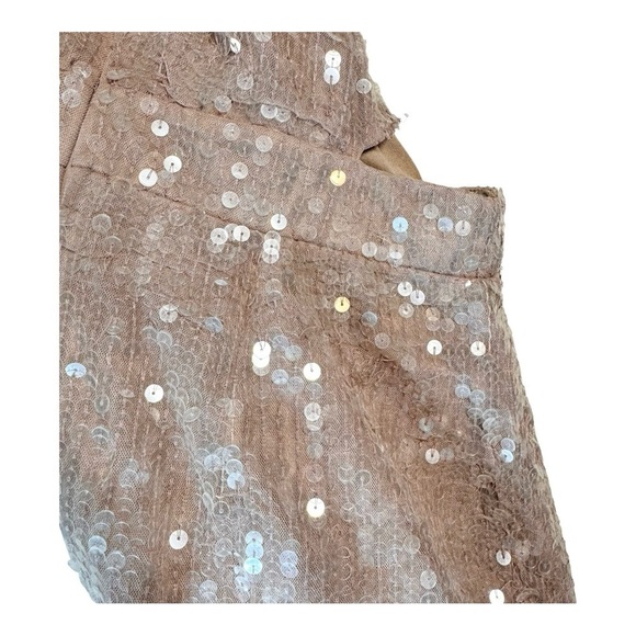 Mac Duggal Sequined Flutter Sleeve One Shoulder Draped Gown NWT - Picture 6 of 11